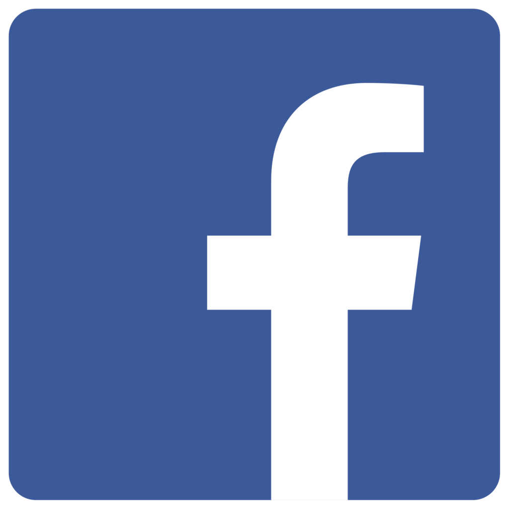 Facebook logo: white 'f' on a blue rounded-square background (brand icon)
